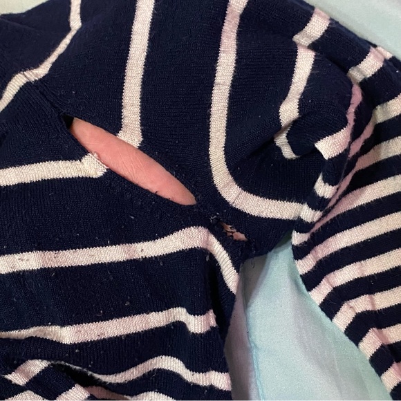 Forever 21 Dark Navy blue striped cardigan vtg GUC y2k - Picture 7 of 9